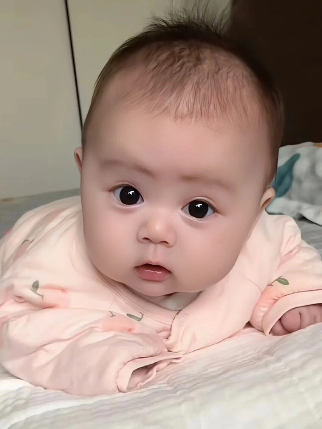 Bé gái sơ sinh đáng yêu với ánh mắt to tròn xoe!