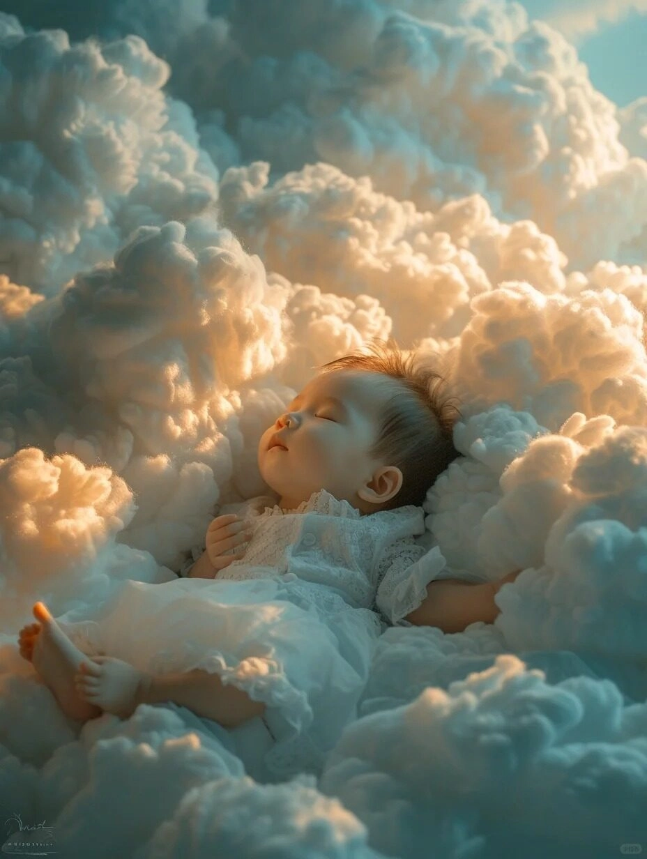 Giấc mơ bay bổng giữa những đám mây bồng bềnh ánh sáng dịu dàng.