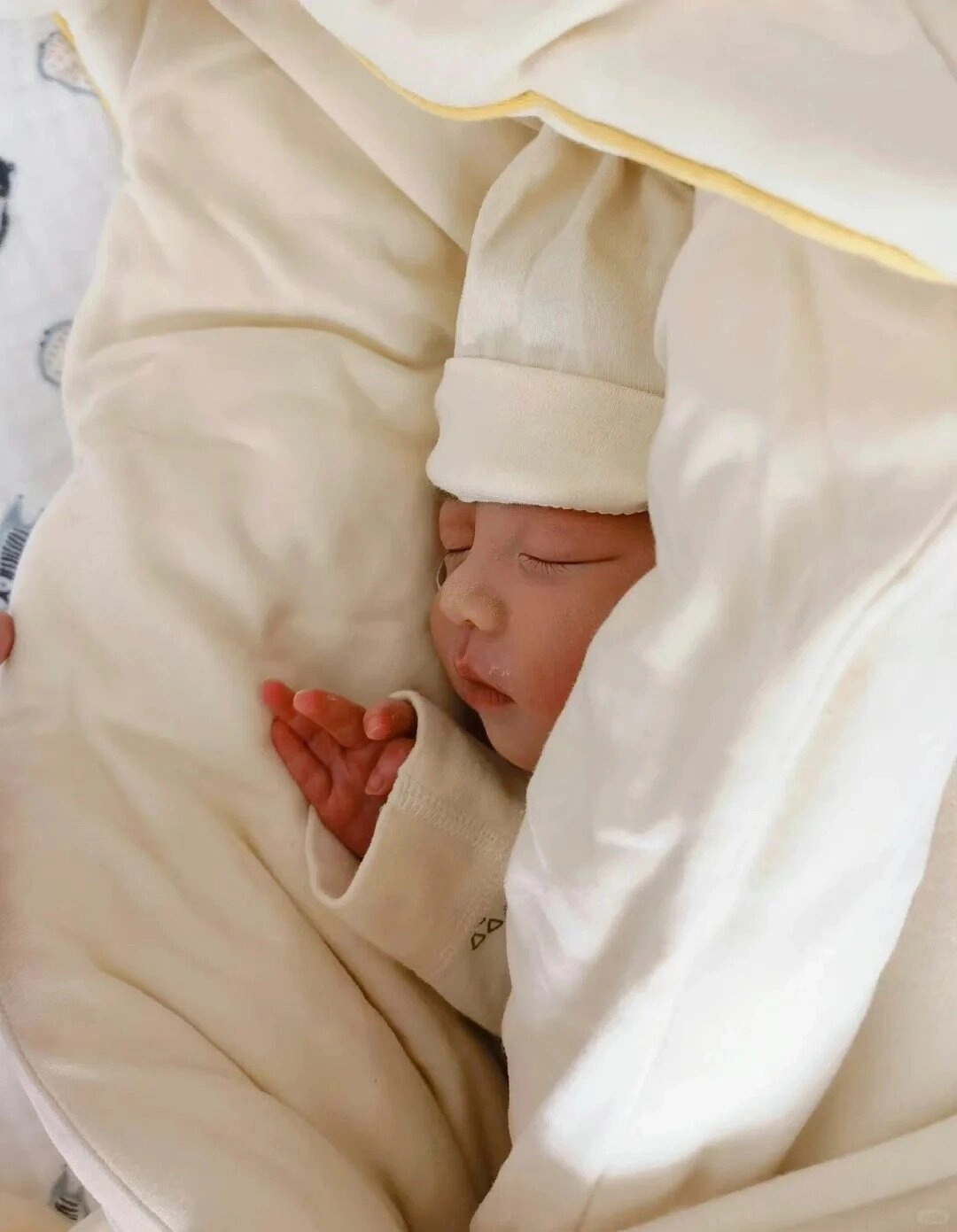 Ngủ ngoan trong vòng tay mềm mại, thiên thần nhỏ bình yên trong giấc mơ.