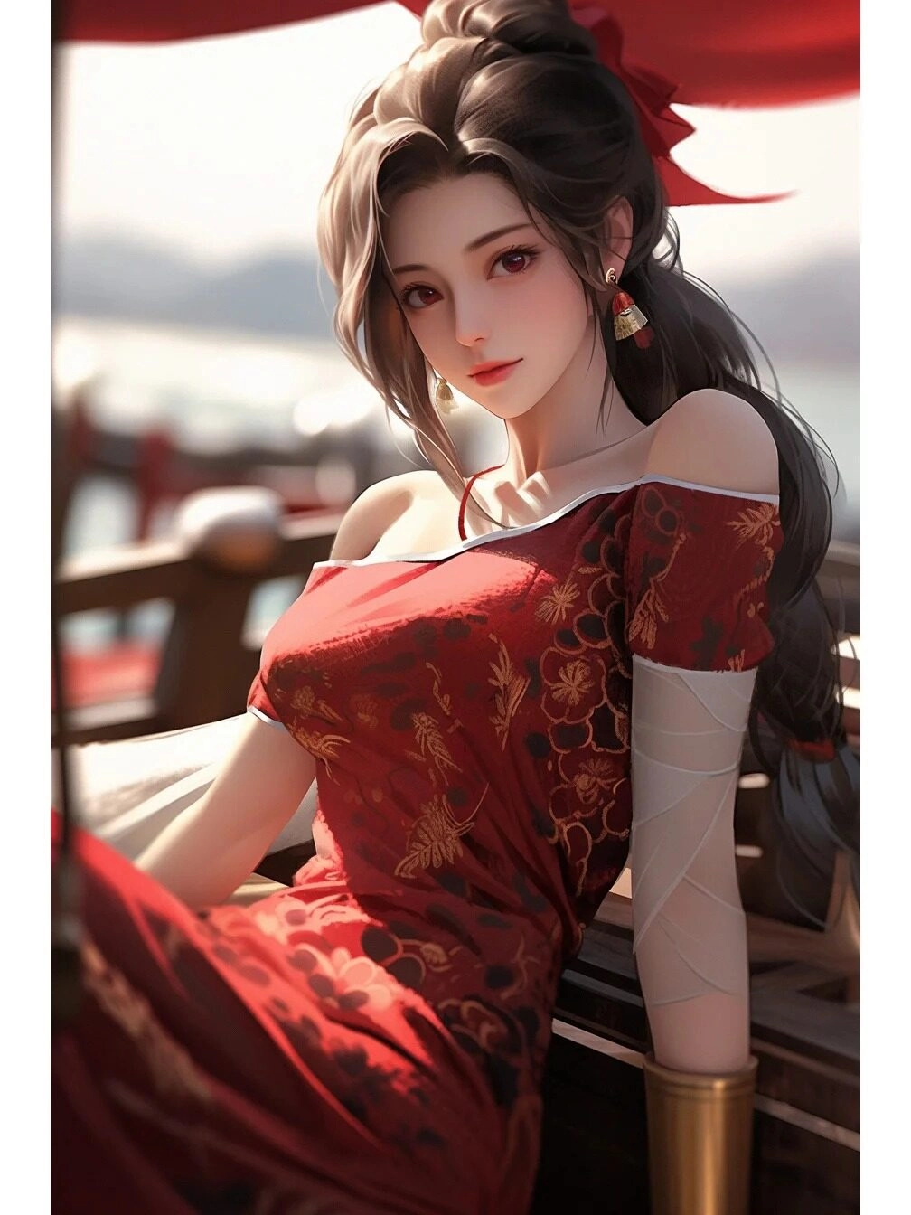 Bờ môi hồng gợi cảm, ánh mắt sâu thẳm, quyến rũ đến từng chi tiết.