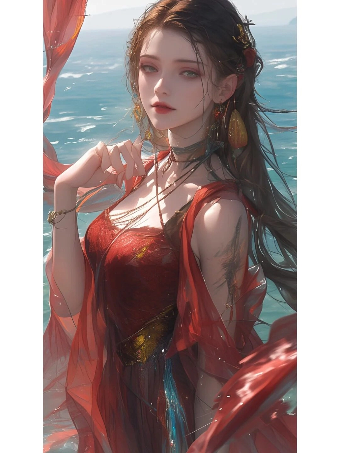 Dáng người mềm mại, làn da trắng sáng, vẻ đẹp như một nữ thần.