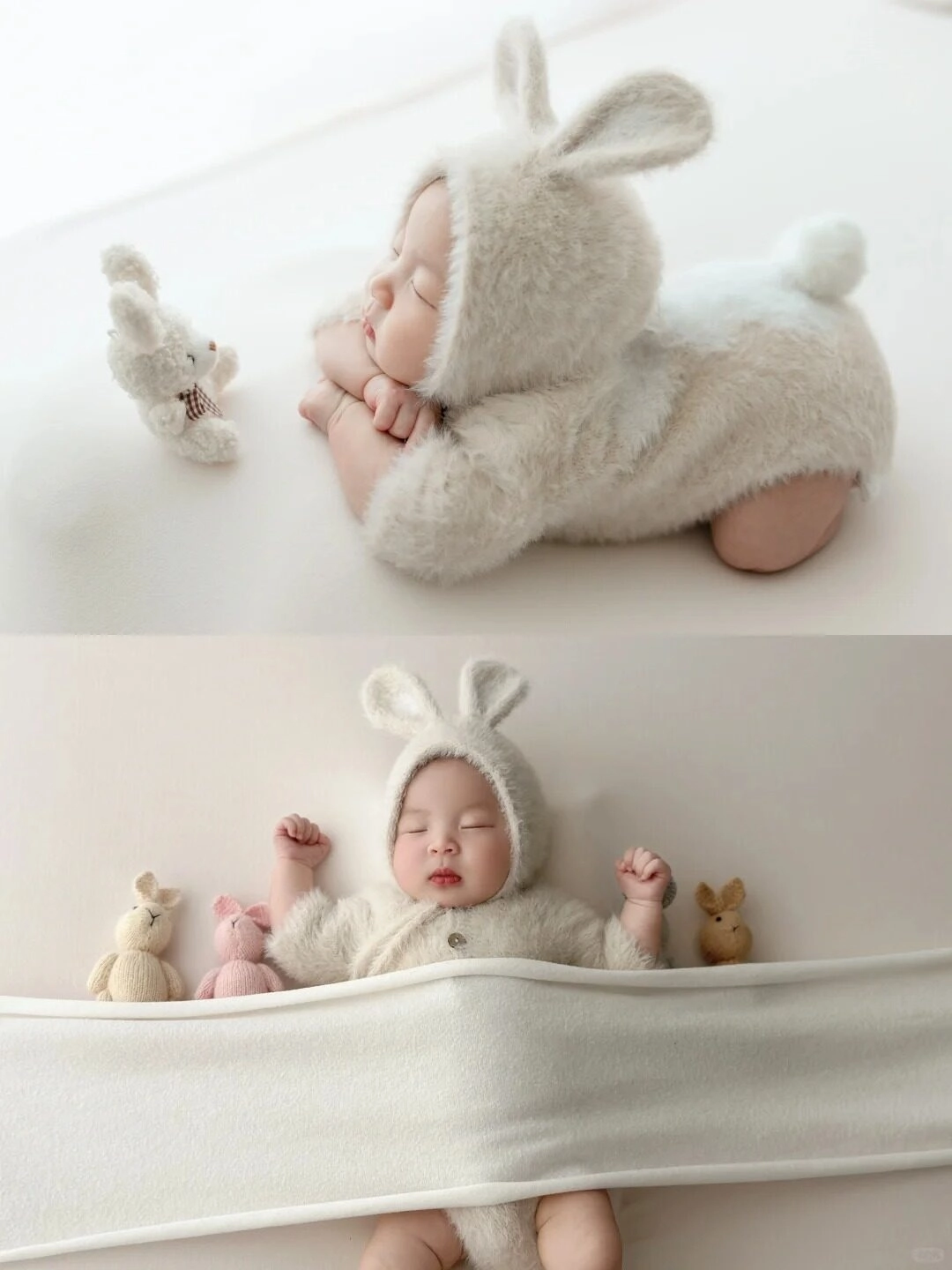 Bé nằm sấp trên tay, khuôn mặt say giấc trông thật bình yên.