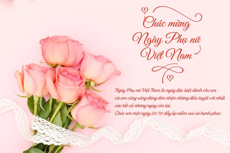 Những lời chúc 20/10 ngọt ngào, ấm áp và lãng mạn khiến nàng hạnh phúc