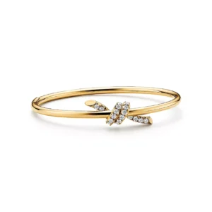 Vòng tay Tiffany Knot Wire Diamonds Yellow Gold
